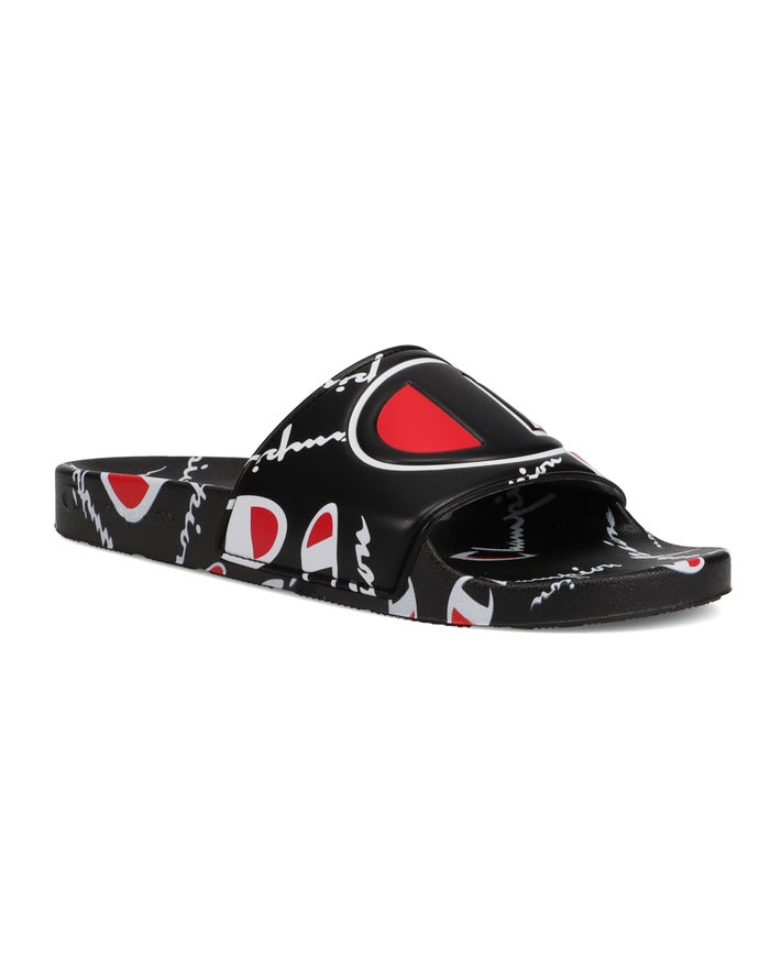 Champion Mens Slides NZ - Ipo Black ( 3216-HQADG )